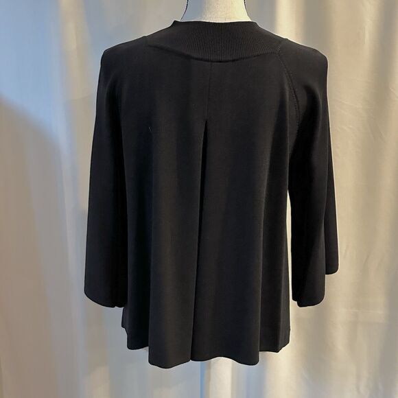 Cable & Gauge Women Black Round Neck Crop Double Button Cardigan Sz Large - Picture 2 of 4